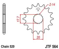 Зірка передня JT SPROCKETS JTF564.13 (5402)