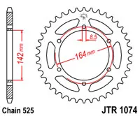 Звезда задняя JT SPROCKETS JTR1074.44 (5782)