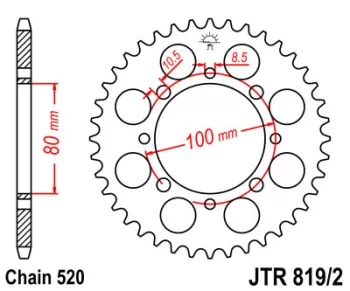 Зірка задня JT SPROCKETS JTR819/2.41 (5526)