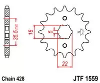 Звезда передняя JT SPROCKETS JTF1559.14 (5413)