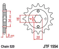 Зірка передня JT SPROCKETS JTF1554.14 (5736)