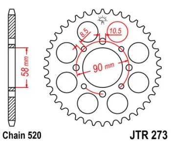 Звезда задняя JT SPROCKETS JTR273.42 (5705)