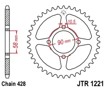 Зірка задня JT SPROCKETS JTR1221.45 (27127)