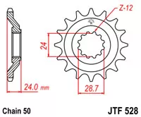 Звезда передняя JT SPROCKETS JTF528.17 (5212)