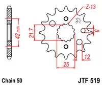 Зірка передня JT SPROCKETS JTF519.16 (5768)