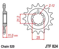 Зірка передня JT SPROCKETS JTF824.15 (5217)