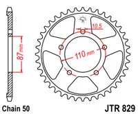 Звезда задняя JT SPROCKETS JTR829.45 (5856)