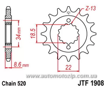 Зірка передня JT SPROCKETS JTF1908.15 (29796)