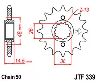 Звезда передняя JT SPROCKETS JTF339.17RB (35083)