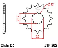 Зірка передня JT Sprockets JTF565.15RB (33204)