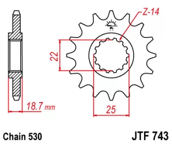 Звезда передняя JT Sprockets JTF743.15RB (33205)