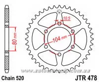 Зірка задня  JT SPROCKETS JTR478.43 (29802)